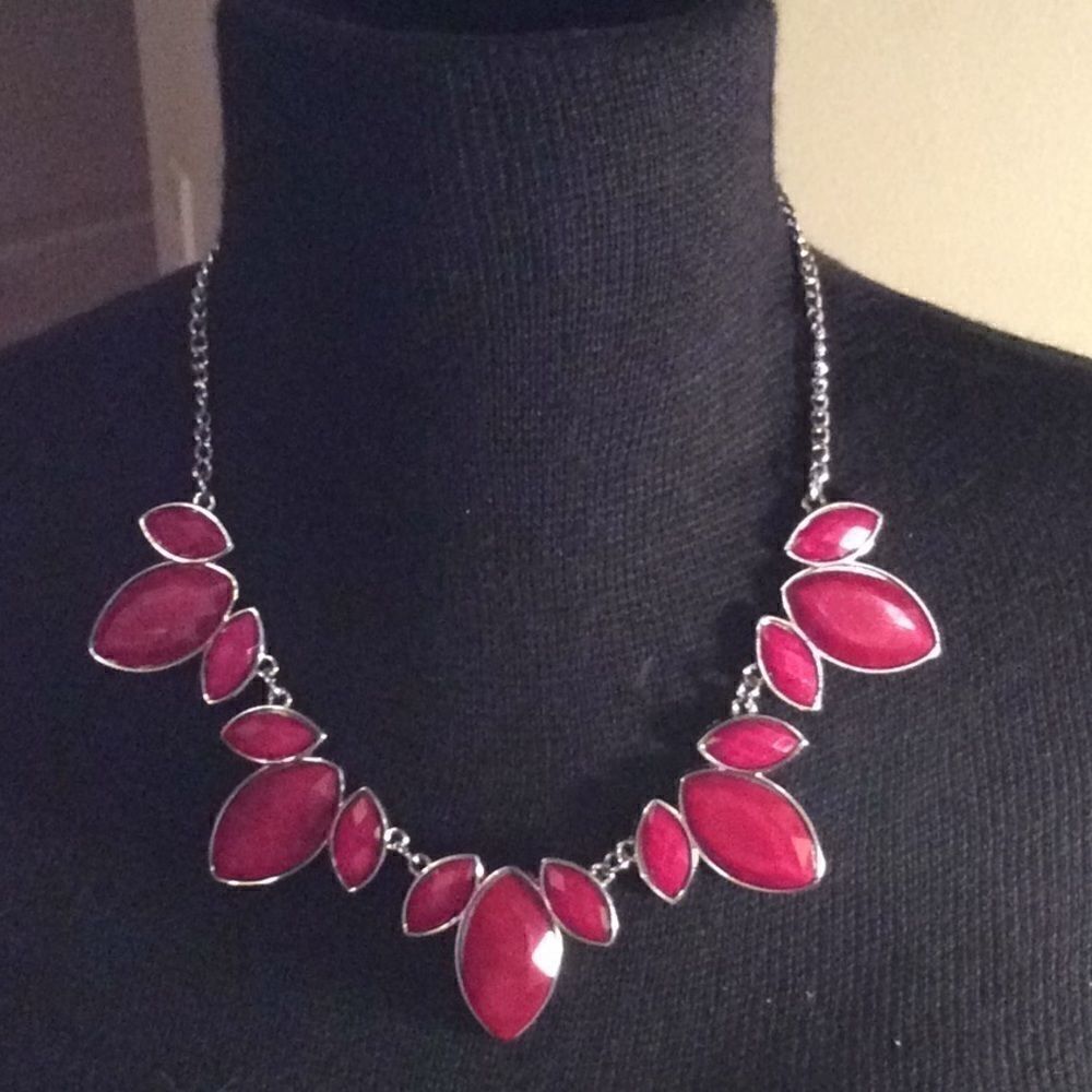 Charming Charlie’s wine red bib necklace
